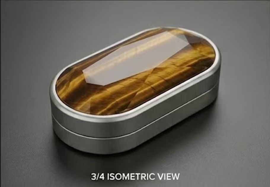 Natural Tiger Eye Stone EDC Fidget Slider